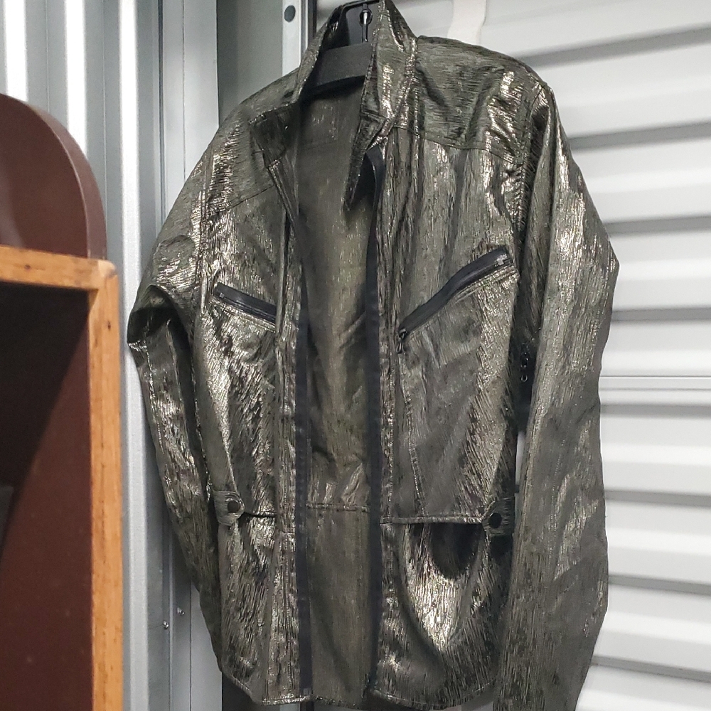 Nwot Shiny Jacket with Reflective Finish